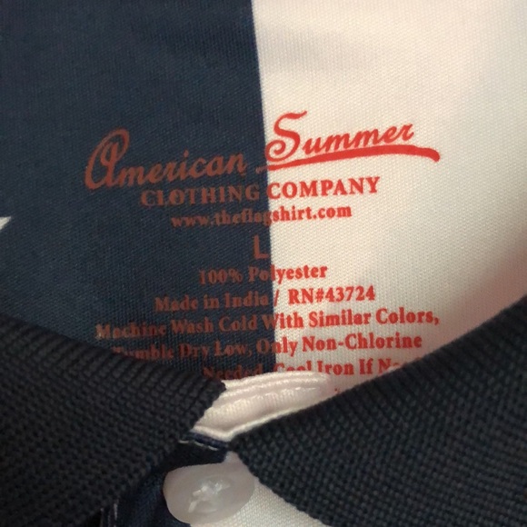 Patriotic Short Sleeve Polo 100% Polyester - Picture 3 of 4